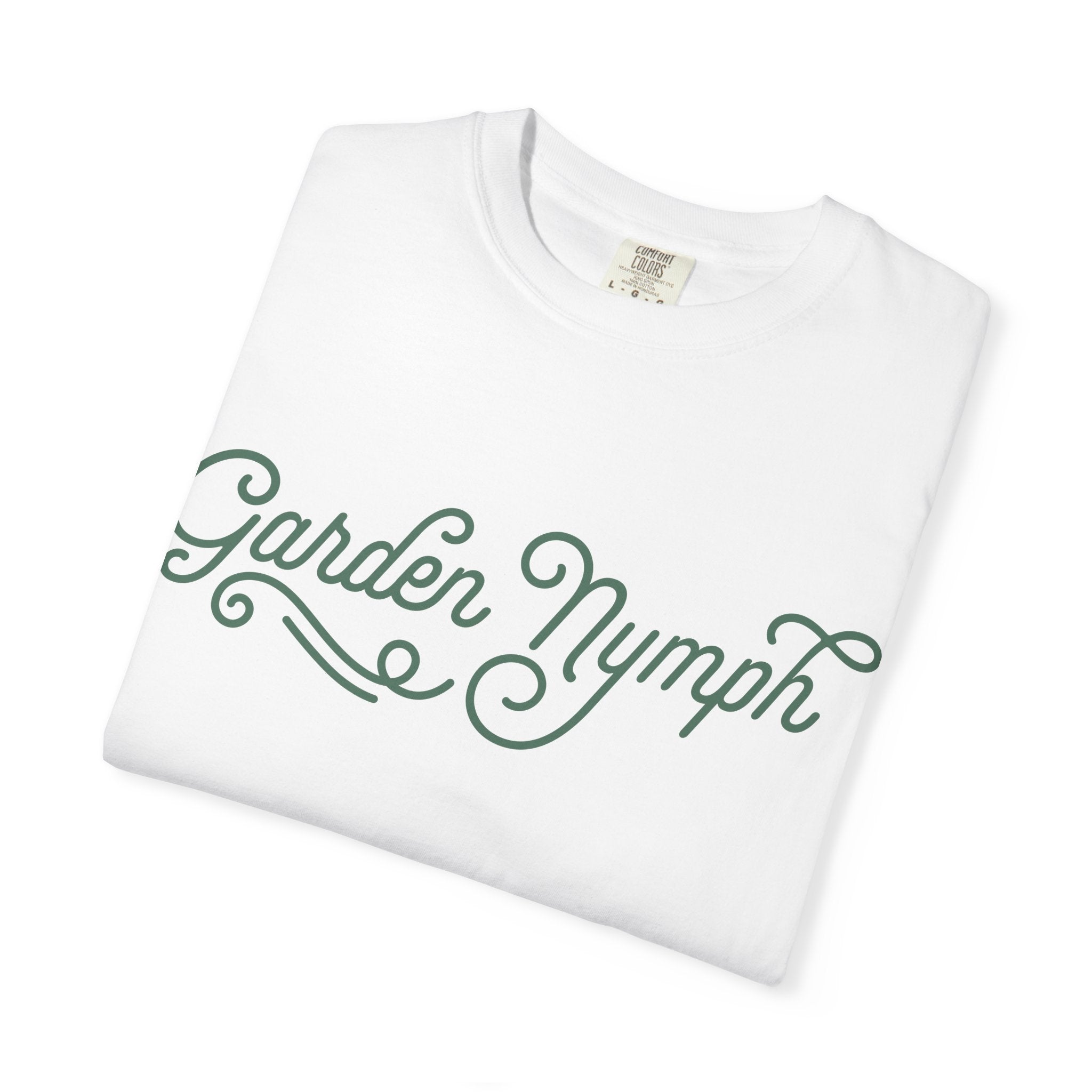 Garden Nymph T-shirt | Script Floral Typography