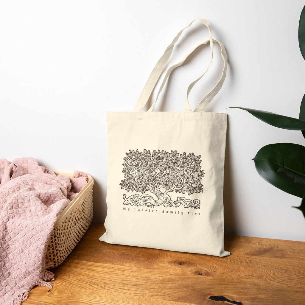 My Twisted Family Tree Cotton Canvas Tote — Genealogy Gift for Family History Buffs