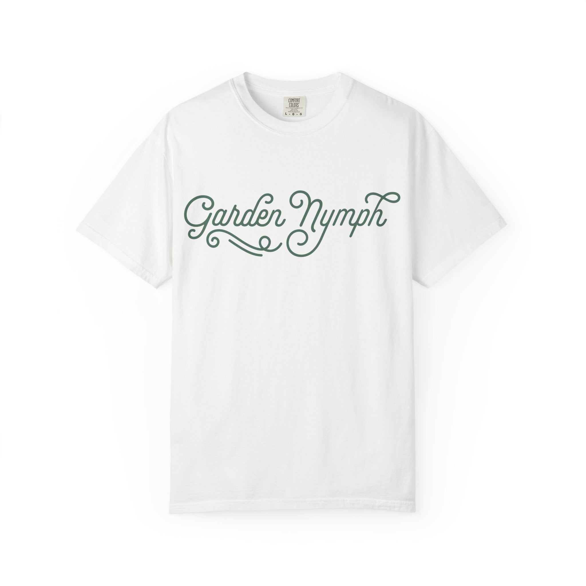 Garden Nymph T-shirt | Script Floral Typography