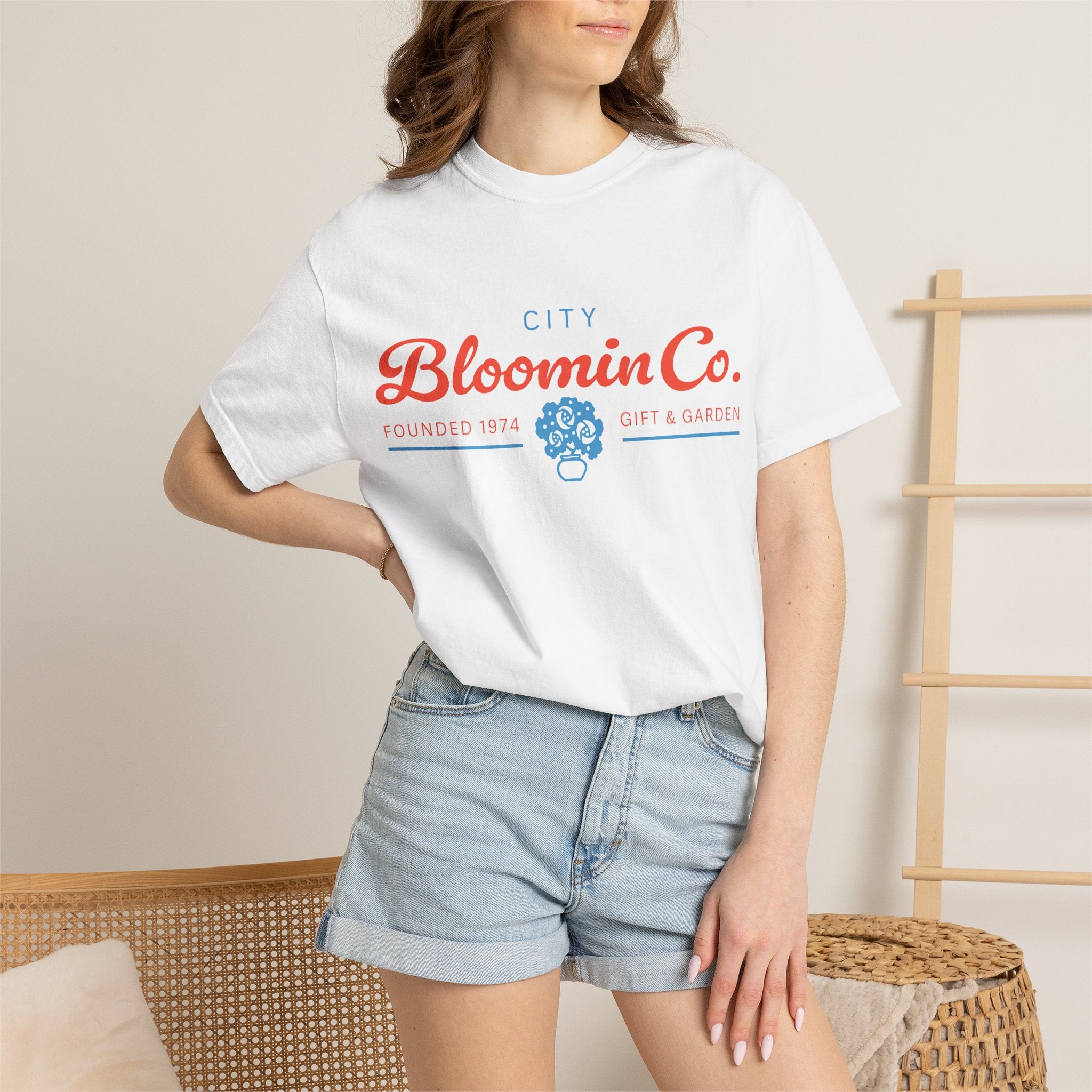 Bloomin Co. Floral Logo T-shirt | Vintage Garden Crew Tee