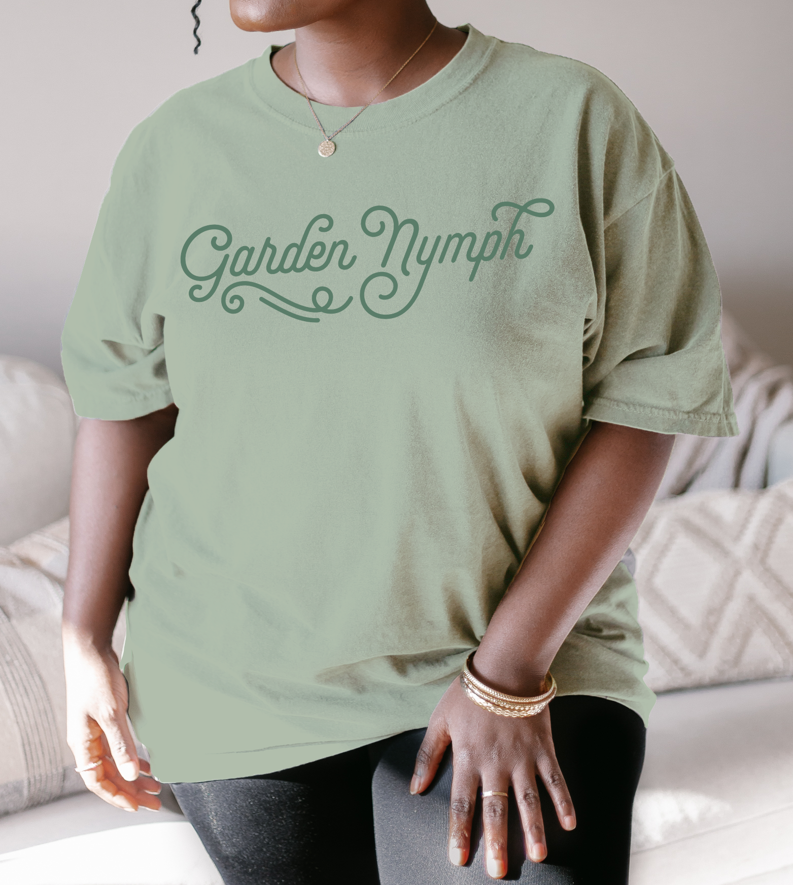 Garden Nymph T-shirt | Script Floral Typography