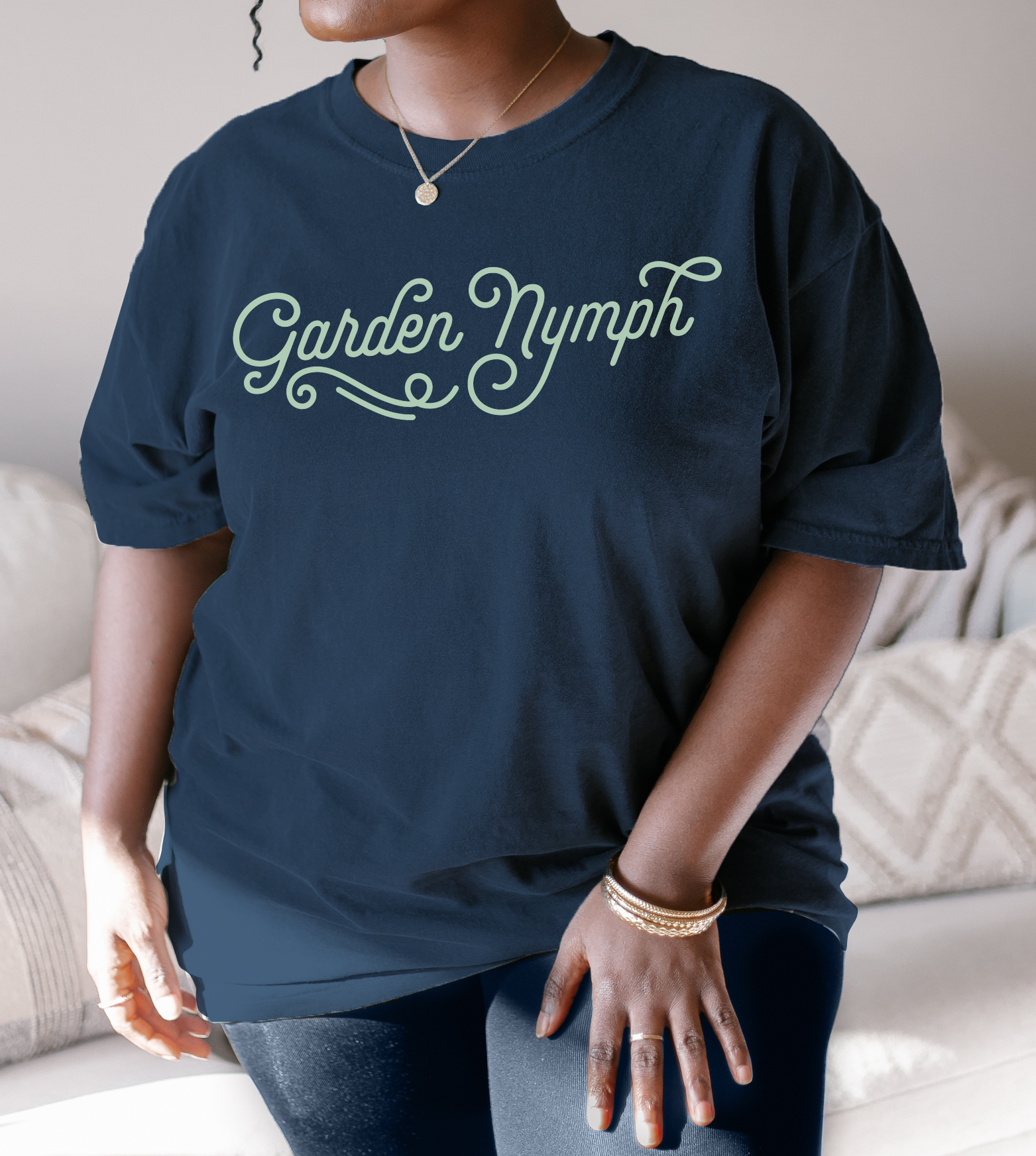 Garden Nymph T-shirt | Script Floral Typography